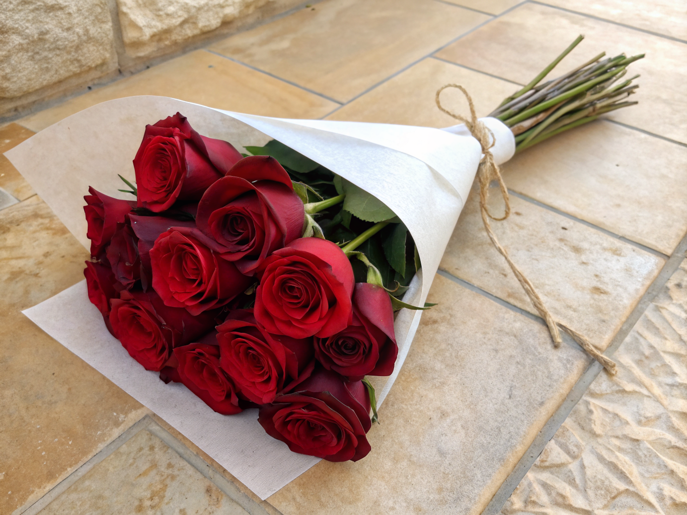 Klassischer roter Rosenstrauß